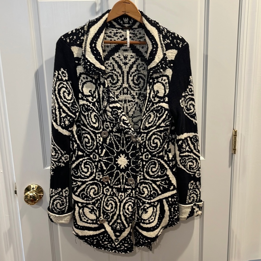 Free people sweater asymmetrical jacket